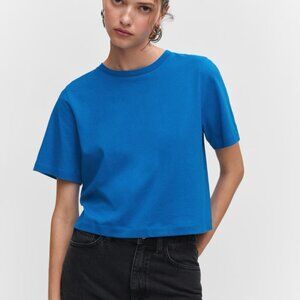 NWOT Bright Blue Boxy Cropped Tshirt